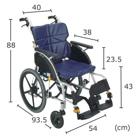 ダスキンヘルスレント車いす介助式標準タイプ DHR CORE-21B HB